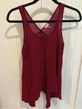 Splendid Red and Black Striped Scoop Neck Tank
